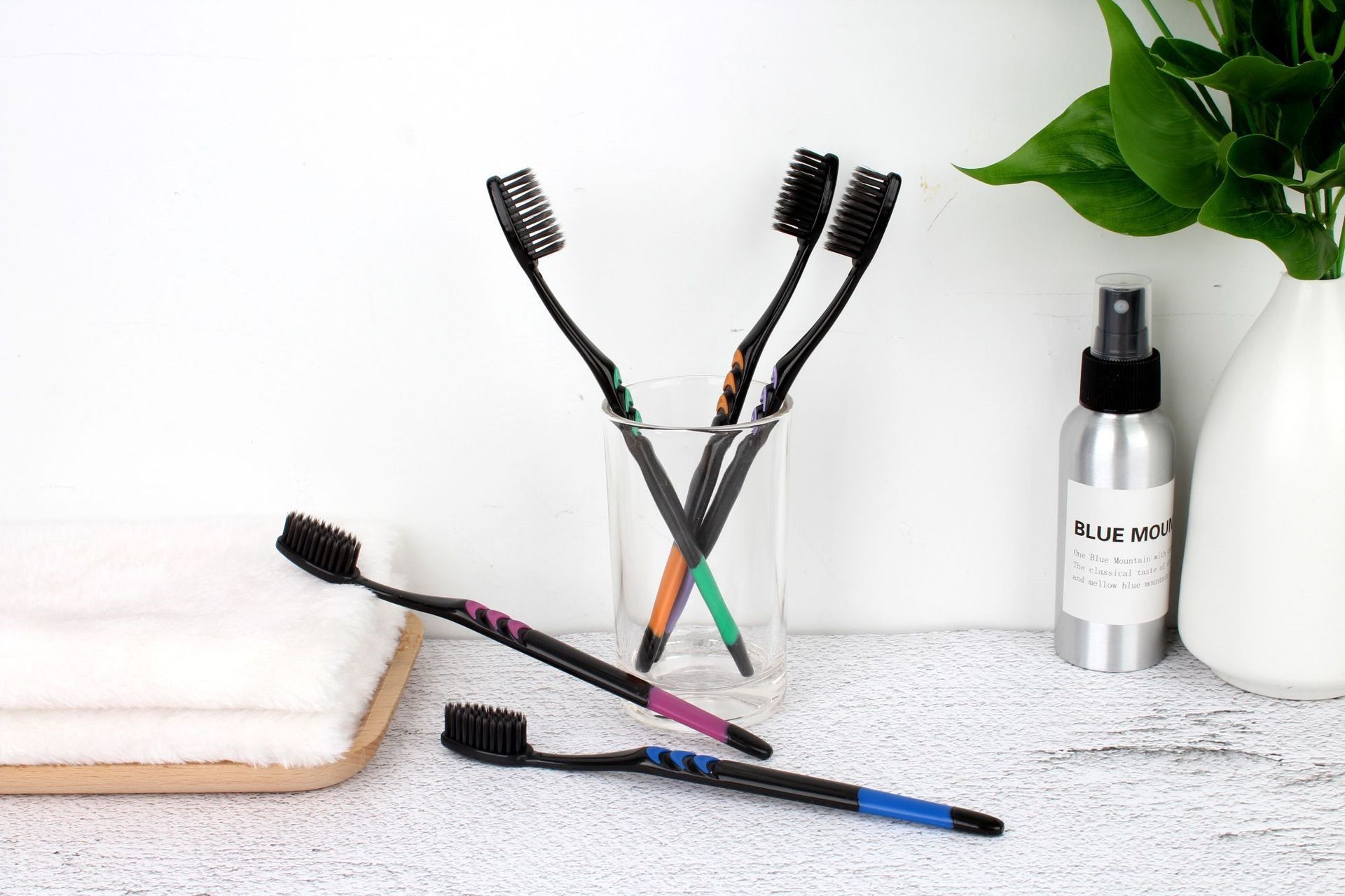 Bamboo Toothbrush Set - 1pcs Bamboo Charcoal Soft-Bristle Toothbrush –
