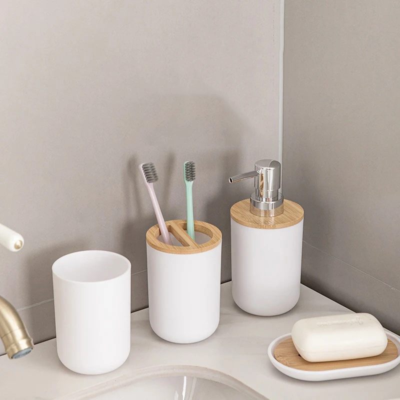 6Pcs/Set Soap Dispenser Box To - Bamboo Toothbrush Set 评论和价格