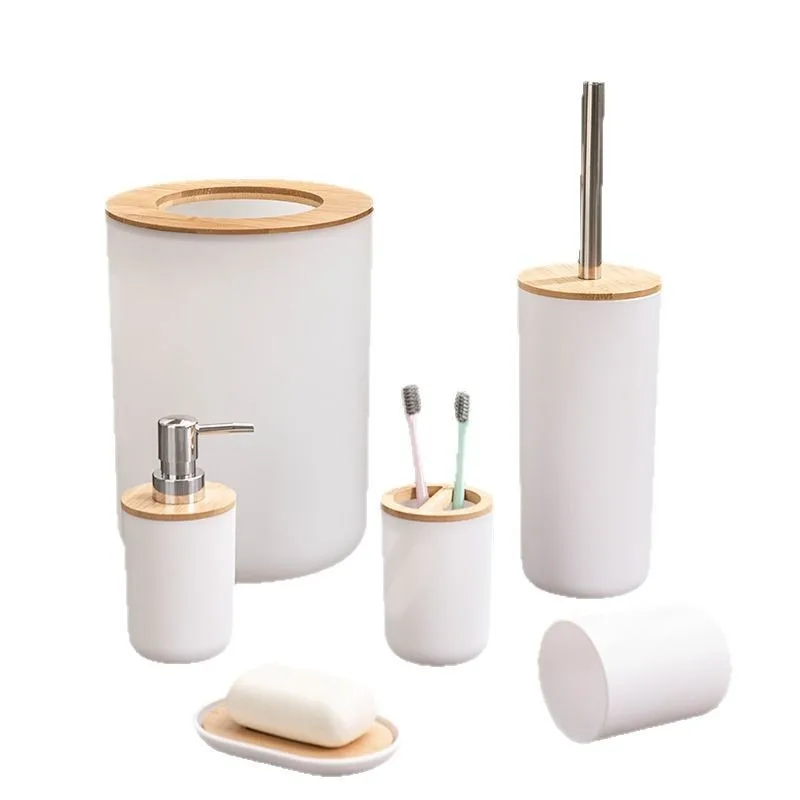6Pcs/Set Soap Dispenser Box To - Bamboo Toothbrush Set 评论和价格